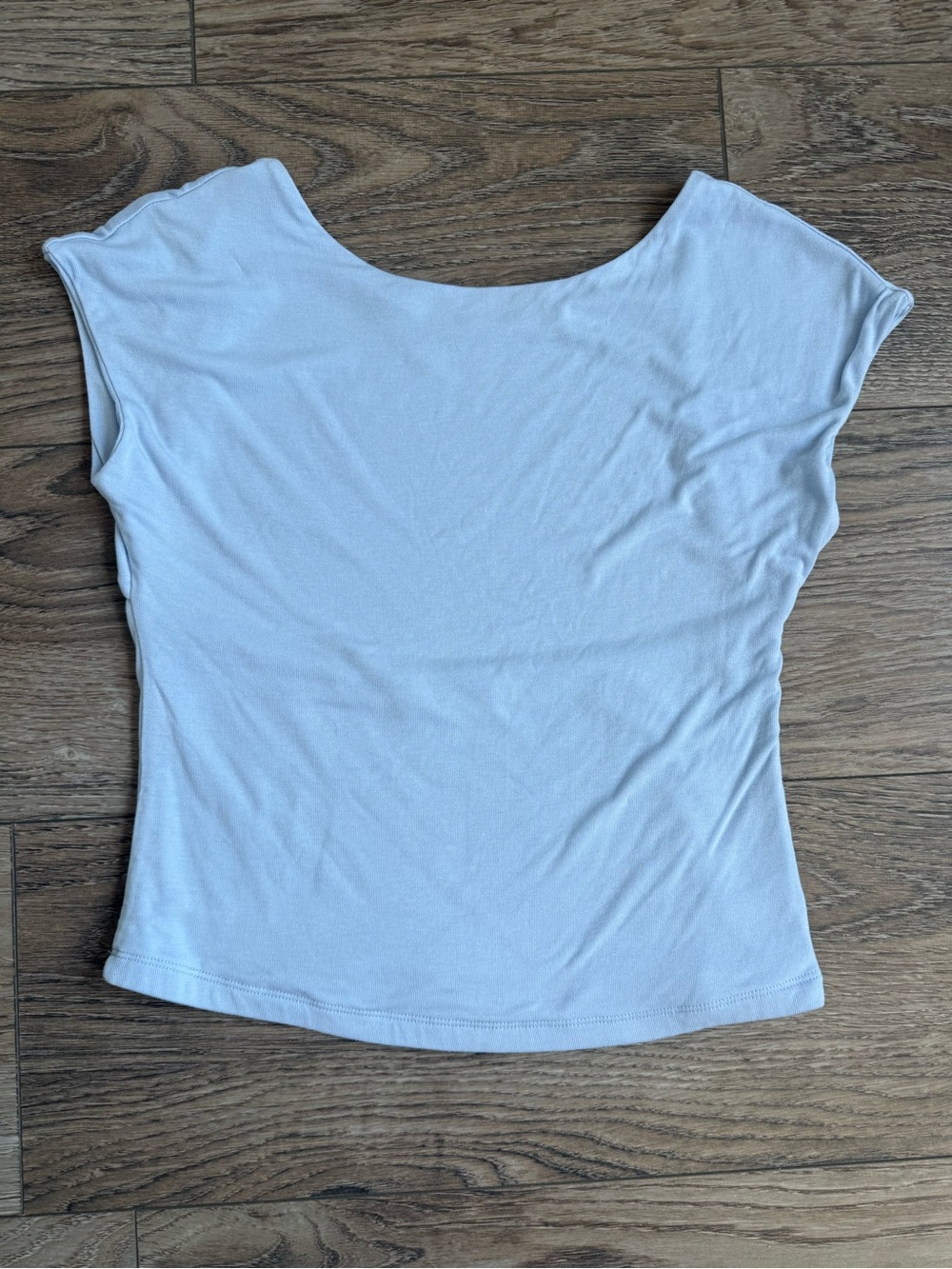 50.  Elodie Light Blue Open Back Top Women’s Medium